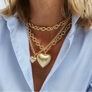 Roxanne Assoulin The Big Puffy Heart Necklace in Gold
